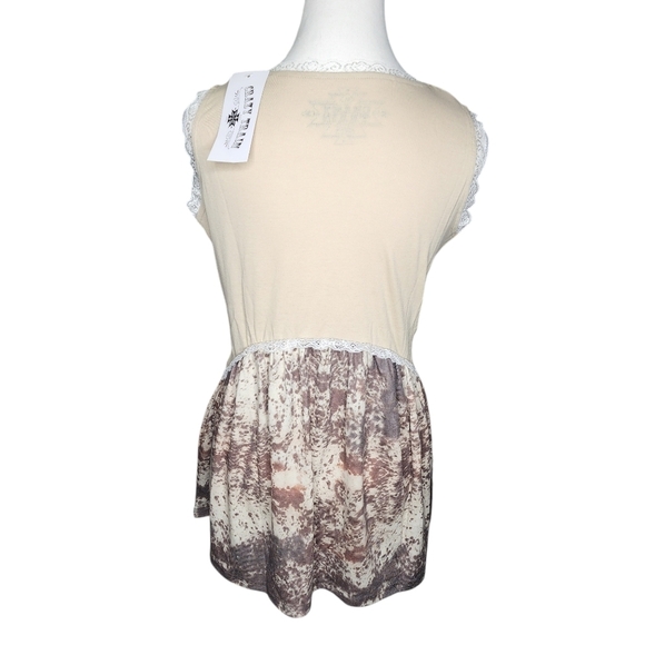 NWT Crazy Train Lace Sleeveless Tank Top - Picture 2 of 6